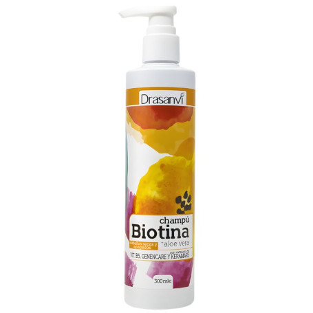 Shampoo alla biotina e aloe vera per capelli secchi 300 ml Drasanvi