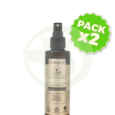 Pack 2x Spray Corporal De Citronela Vitaroms 150Ml Drasanvi