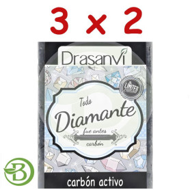 Pack 3x2 Jabón De Carbón Activo Vegetal 100G Drasanvi