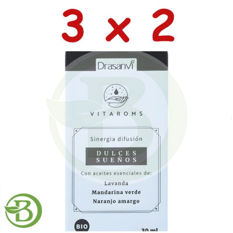Pack 3x2 Sinergia Difusión Dulces Sueños Bio 30Ml Vitaroms Drasanvi