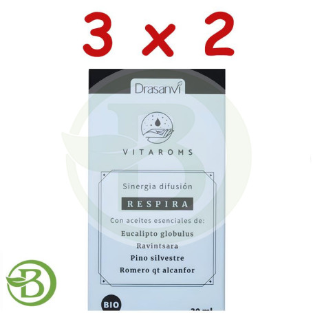 Pack 3x2 Sinergia Difusión Respira Bio 30Ml Vitaroms Drasanvi