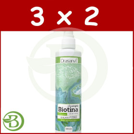 Pack 3x2 Champú De Biotina y Aloe Vera Cabello Graso 300Ml Drasanvi