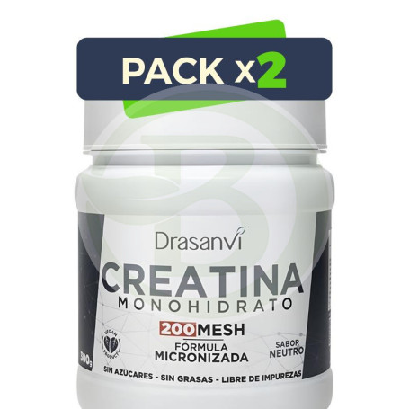 Pack 2x Creatina 200 Mesh Sabor Neutro 300G Drasanvi