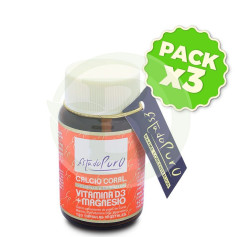 Pack 3x Calcio Coral, Vitamina D3 y Magnesio 120 Capsule Estado Puro