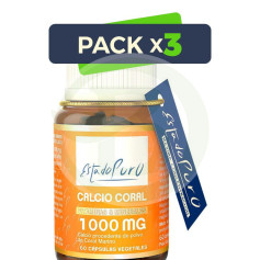 Pack 3x Calcio Coral 1.000Mg. 60 Capsule Estado Puro