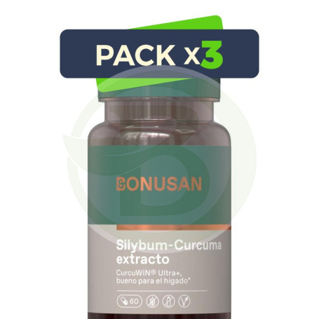 Pack 3x Silybum-Cúrcuma 60 Cápsulas Bonusan