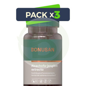 Pack 3x Alcachofa-Jengibre 60 Cápsulas Bonusan