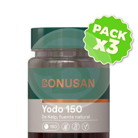 Pack 3x Yodo 150Mcg. (Kelp) 180 Tabletas Bonusan