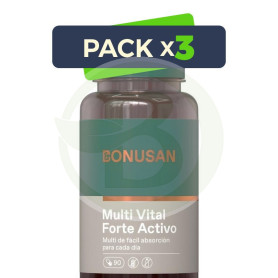 Pack 3x Multi Vital Forte Activo 90 Cápsulas Bonusan