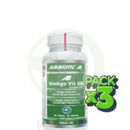 Pack 3x Ginkgo-Vit Complex 6.000 90 Tabletas Airbiotic