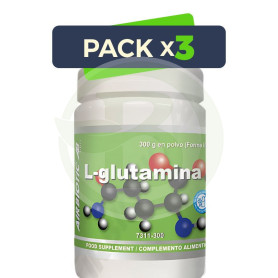 Pack 3x L-Glutamina Ab 300 Gr Airbiotc