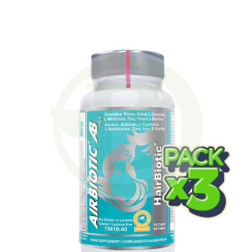 Pack 3x Hairbiotic Complex 60 Cápsulas Airbiotic