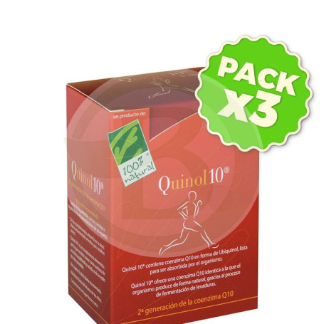 Pack 3x Quinol10 50Mg. 30 Cápsulas 100% Natural