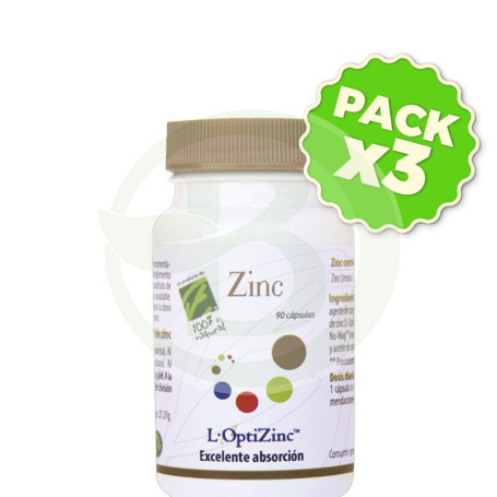 Pack 3x Zinc 90 Cápsulas 100% Natural