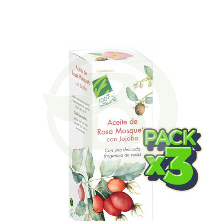 Pack 3x Aceite De Rosa Mosqueta con Jojoba 100 Ml 100% Natural