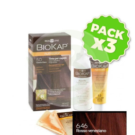 Pack 3x Tinte Nutricolor 6.46 Rojo Veneciano 140Ml. Biokap