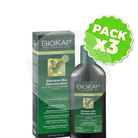 Pack 3x Champu-Aceite Dermo Calmante 200 Ml Biokap