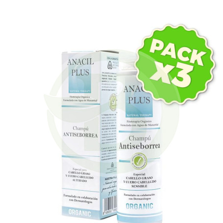 Pack 3x Champu Antiseborrea 200 Ml Anacil Plus