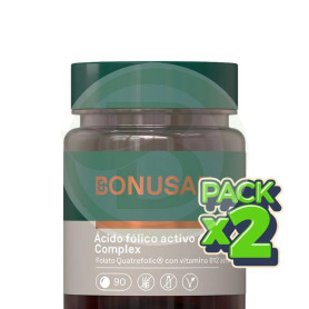 Pack 2x Ácido Fólico Activo Plus 400Mcg. 90 Tabletas Bonusan