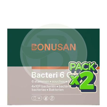 Pack 2x Bacteri 6 Oral 14 Sobres Bonusan