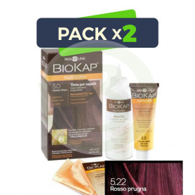 Pack 2x Tinte Nutricolor 5.22 Rojo Ciruela 140Ml. Biokap