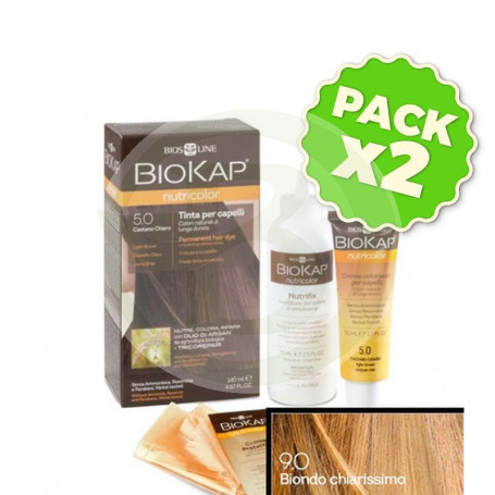 Pack 2x Tinte Nutricolor 9 Rubio Muy Claro 140Ml. Biokap
