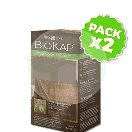 Pack 2x Tinte Nutricolor Delicato 8.03 Rubio Claro Natural 140Ml. Biokap