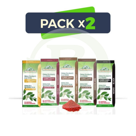 Pack 2x Crema Color Cabello Caoba 60Ml. Corpore Sano