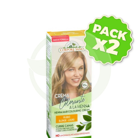 Pack 2x Crema Color Cabello Rubio 80Ml. Corpore Sano