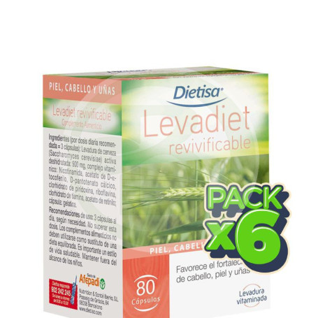 Pack 6x Levadiet Revivificable 80 Cápsulas Dietisa