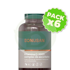 Pack 6x Vitamina C-1000 Complejo Ascorbatos 180 Comprimidos Bonusan