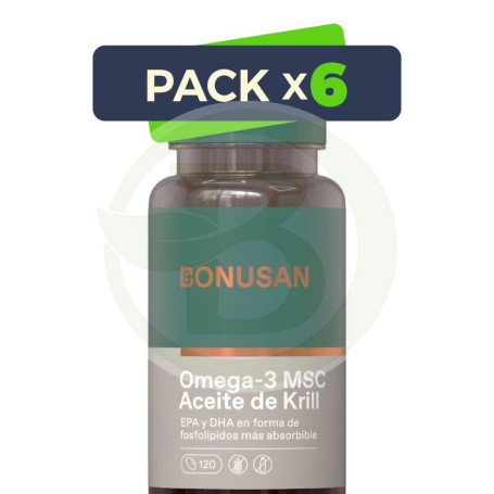 Pack 6x Omega-3 Msc Aceite De Krill 120 Perlas Bonusan