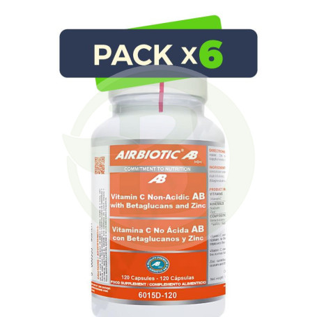 Pack 6x Vit C No Acida Ab 120 Cápsulas Airbiotic