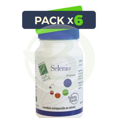 Pack 6x Selenio 90 Cápsulas Cienporcien Natural