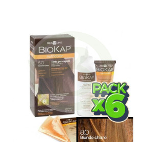 Pack 6x Tinte Nutricolor 8.0 Rubio Claro 140Ml. Biokap