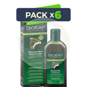 Pack 6x Champu Negro Detoxinante 200Ml Biokap
