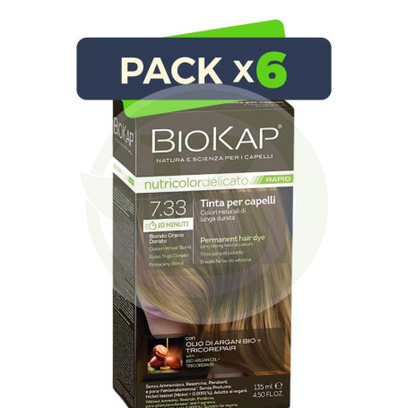 Pack 6x Rapid Delicato 7.33 Rubio Trigo Dorado 135Ml Biokap