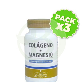Pack 3x Colageno + Magnesio 120 Comprimidos Jellybell