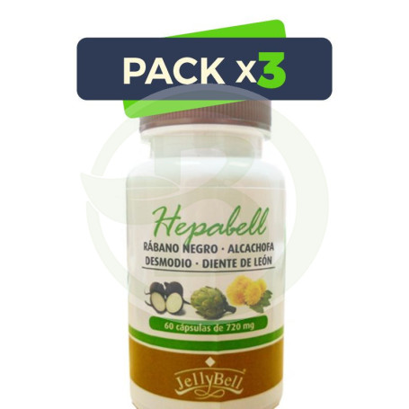 Pack 3x Hepabell 60 Cápsulas Jellybell