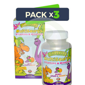 Pack 3x Multisaurus 60 Dinosaurios Masticables Kal