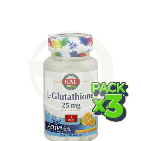 Pack 3x L-Glutation 25Mg. 90 Comprimidos Kal