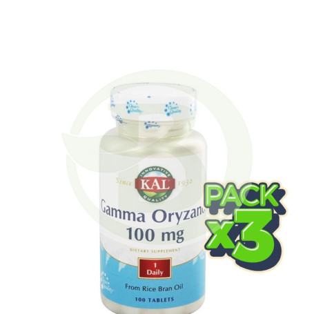 Pack 3x Gamma Oryzanol 100Mg. 100 Tabletas Kal