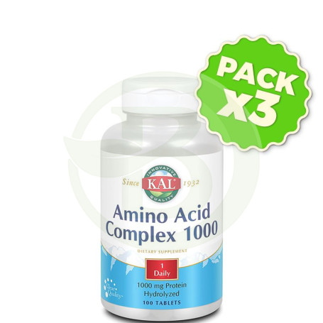 Pack 3x Amino Ácido Complex 100 Comprimidos Kal