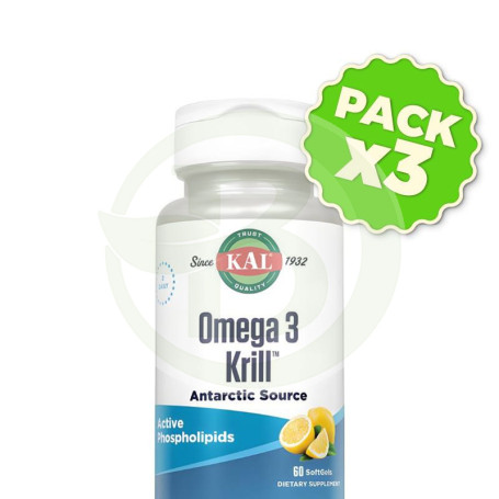 Pack 3x Omega 3 Krill 60 Perlas Kal