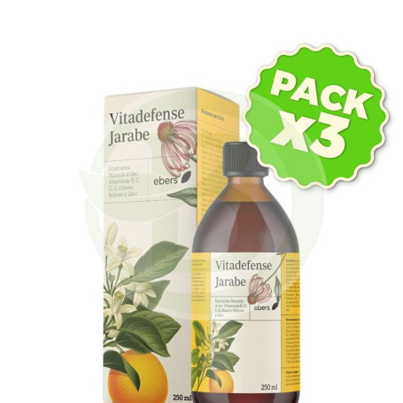 Pack 3x Vitadefense Jarabe 250 Ml Ebers