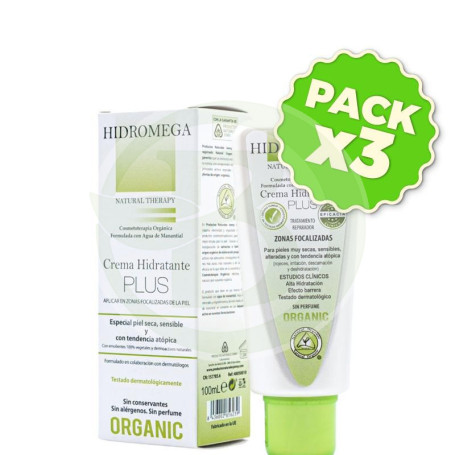 Pack 3x Crema Hidratante Plus 100 Ml Hidromega