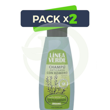 Pack 2x Champú Antigrasa con Romero 400Ml. Linea Verde