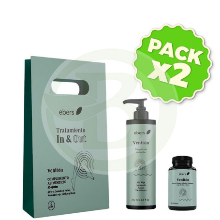 Pack 2x Estuche Piernas Cansadas In & Out 60 Capsulas+250Ml Ebers