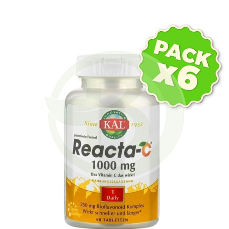 Pack 6x Kal Reacta C 1.000Mg. 60 Comprimidos Kal