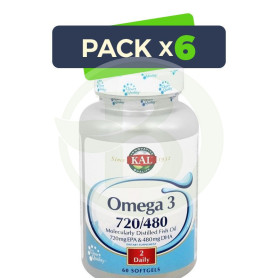 Pack 6x Omega 3 720/480 60 Perlas Kal